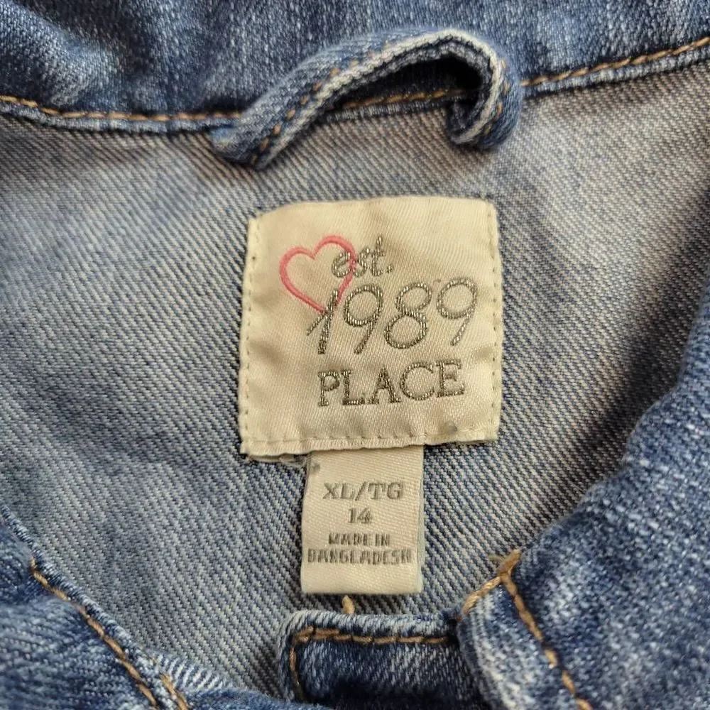 Children's Place Mermaid denim vest XL14